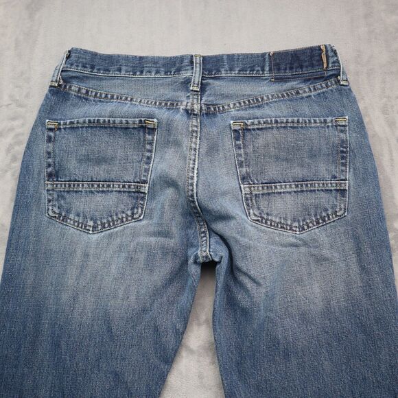 Nautica Jeans Mens 33 Blue Bootcut Mid Rise Cotton Pocket Button Zip Denim Pants - Picture 15 of 16